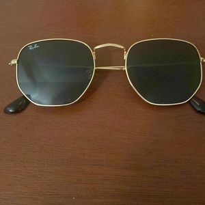 Ray Ban Hexagon with Gold Rim